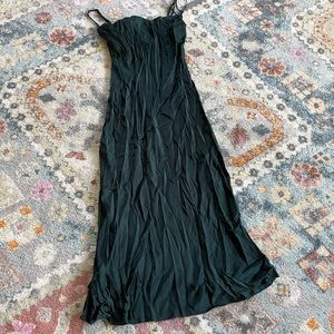 ZARA Silk Emerald green dress